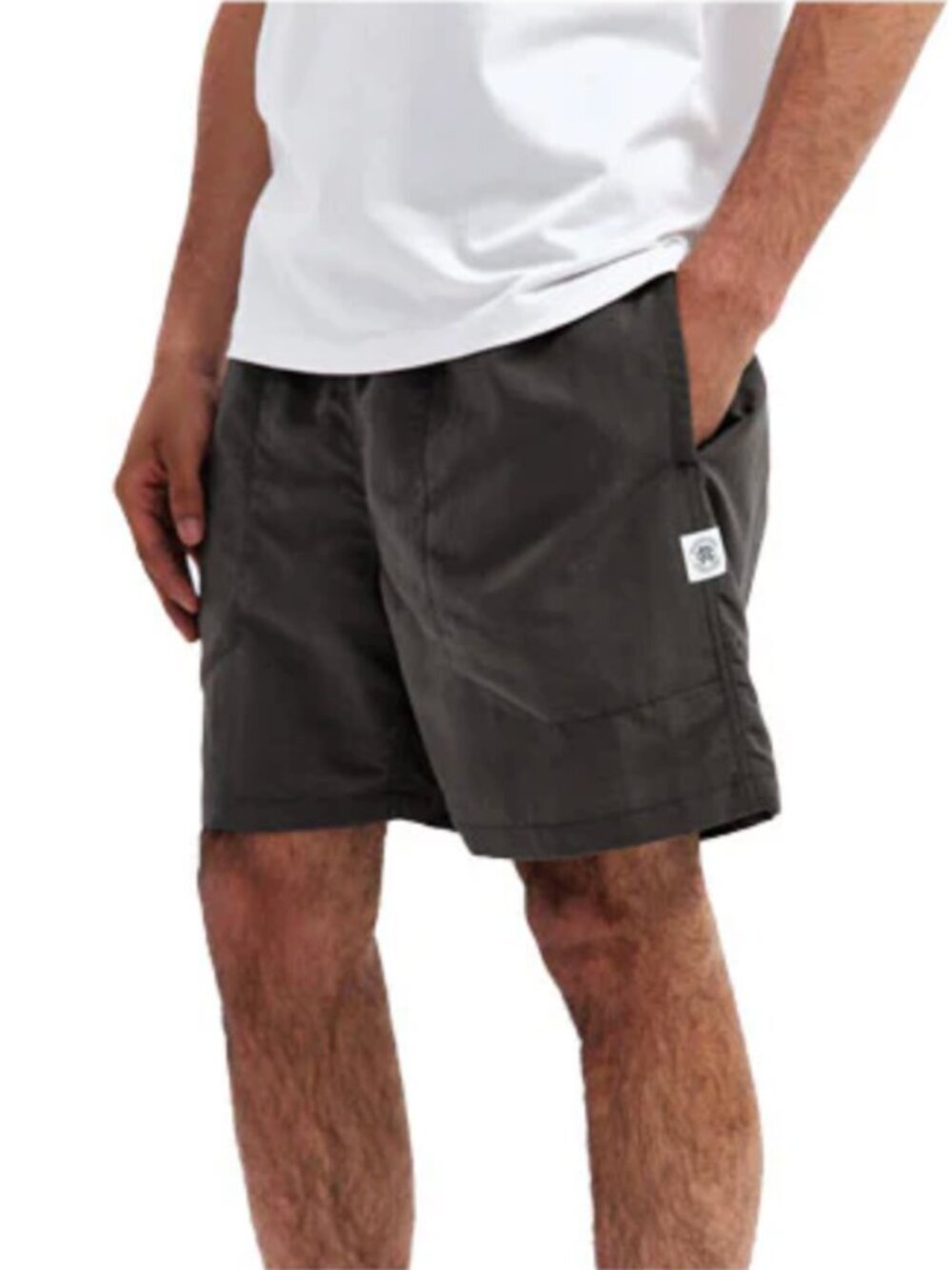 Reigning Champ Classic Taslan Nylon 6” Utility Charcoal Gray Swim Short, Small